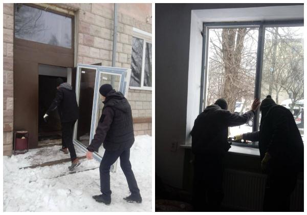 Після ворожого удару в Рівному оперативно відновлюють пошкоджені вікна