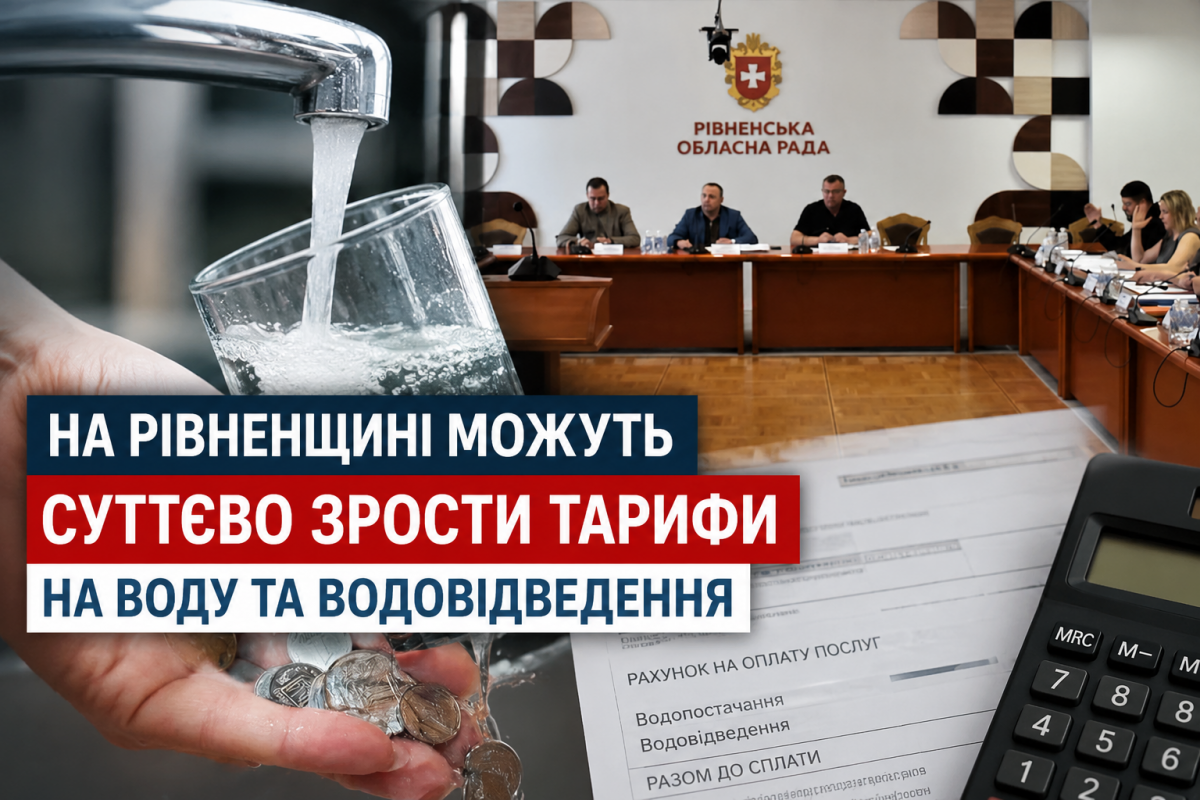 На Рівненщині можуть суттєво зрости тарифи на воду та водовідведення