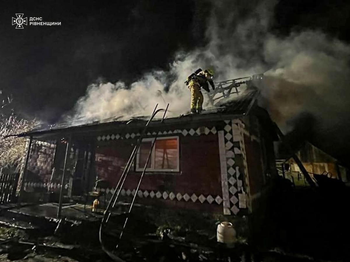 На Костопільщині горів житловий будинок