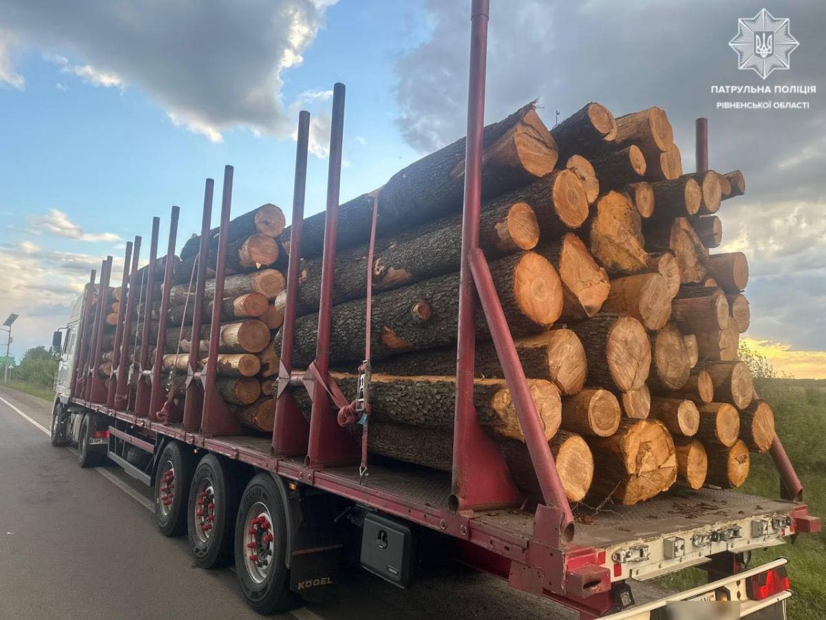На Рівненщині затримали вантажівку з нелегальною деревиною