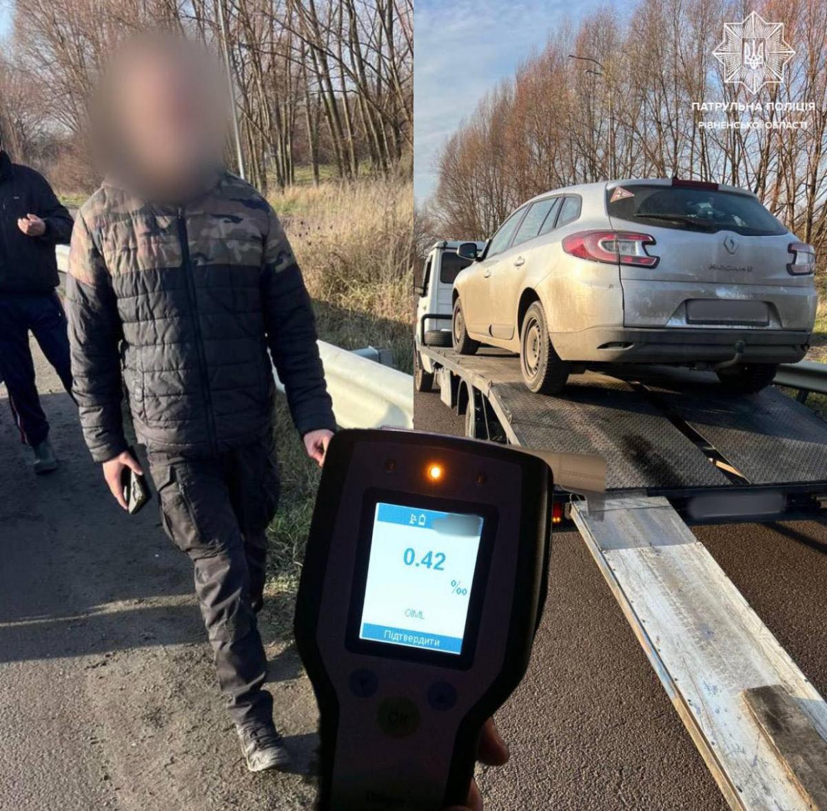 У Бабині патрульні зупинили авто за перевищення швидкості, а водій виявився нетверезим