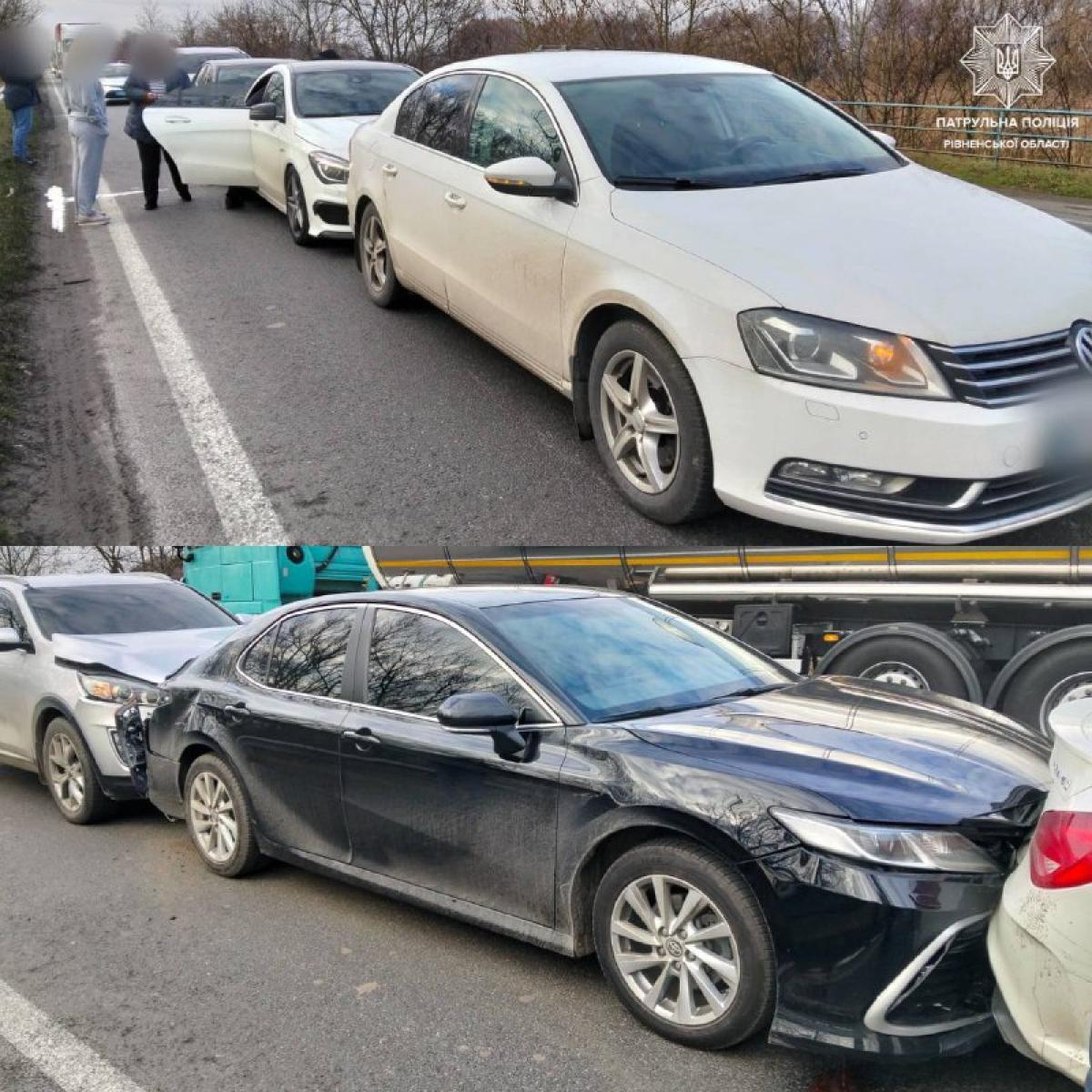 На Рівненщині трапилася ДТП за участю чотирьох авто 