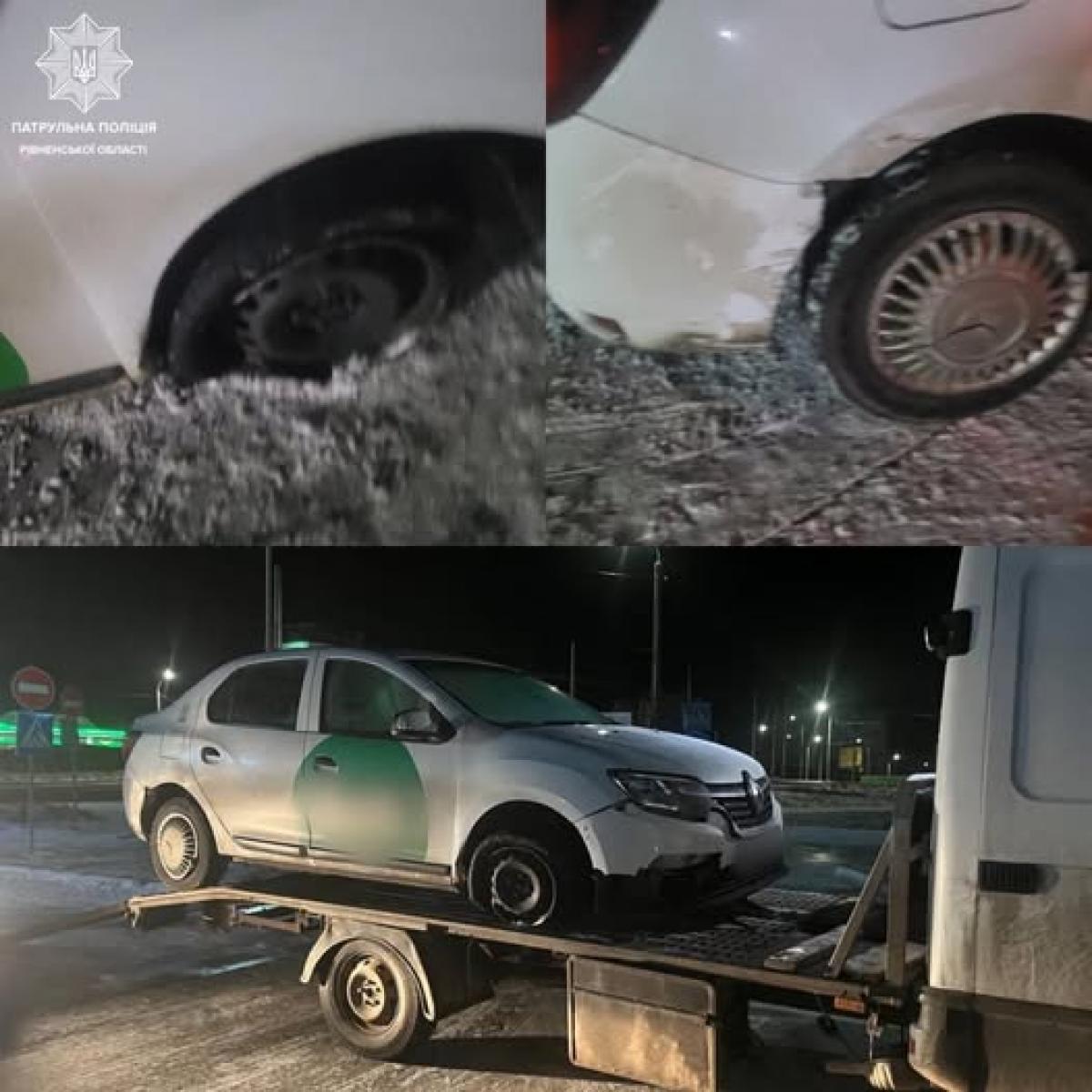 Нічна ДТП у Рівному: п’яний водій Renault наїхав на бордюр і залишив місце аварії