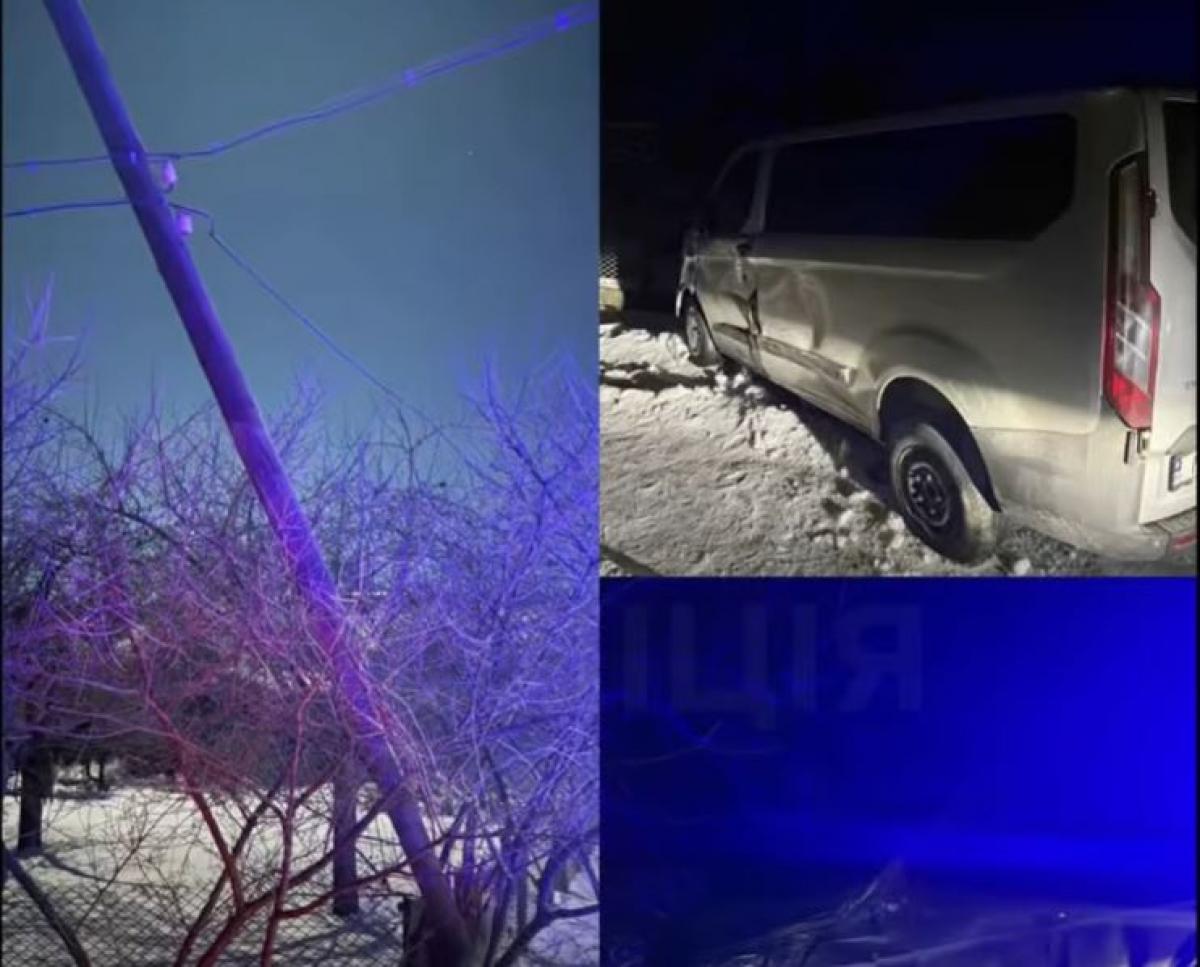 У Дубні нетверезий водій в?їхав в електроопору, тікаючи від патрульних (ВІДЕО)