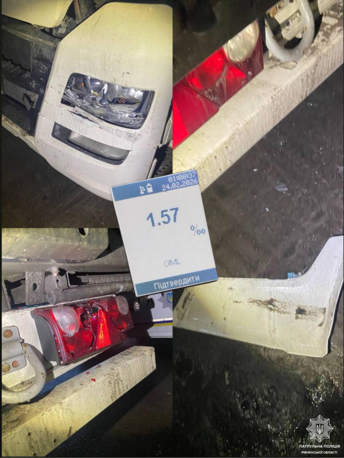 На Дубенщині на АЗС п’яний водій вантажівки в’їхав у припарковане авто