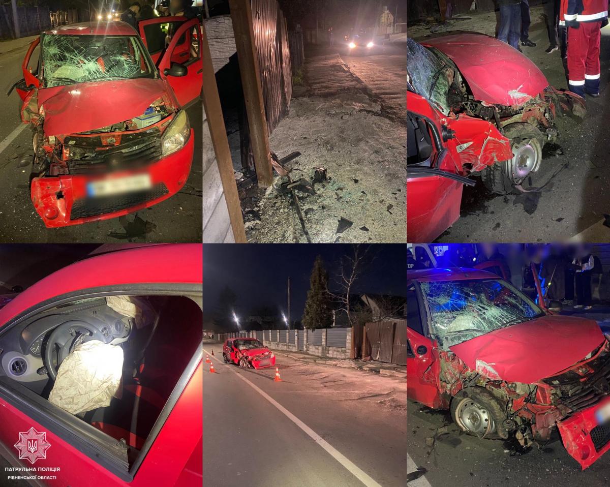 У Рівному водій із ознаками сп’яніння врізався у паркан