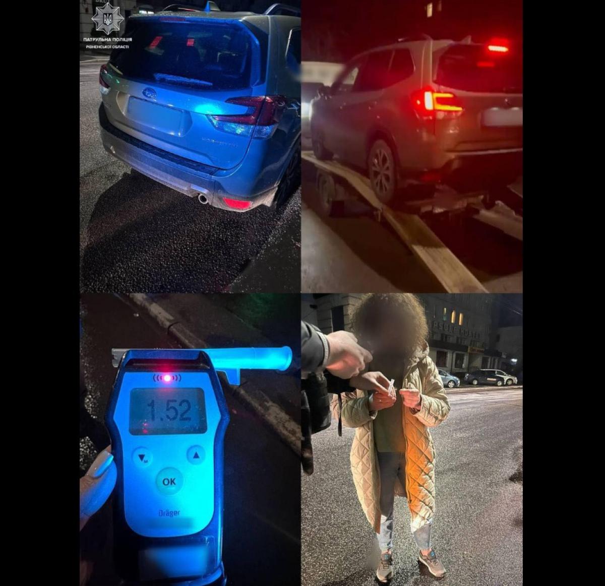 У Рівному патрульні виявили водійку у стані алкогольного сп'яніння