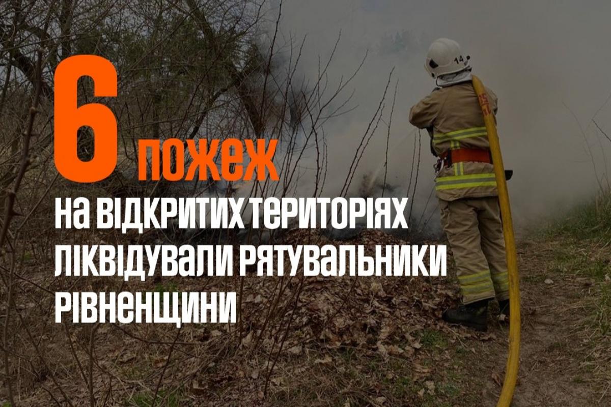 Понад шість пожеж сухостою за добу: рятувальники Рівненщини закликають не спалювати траву