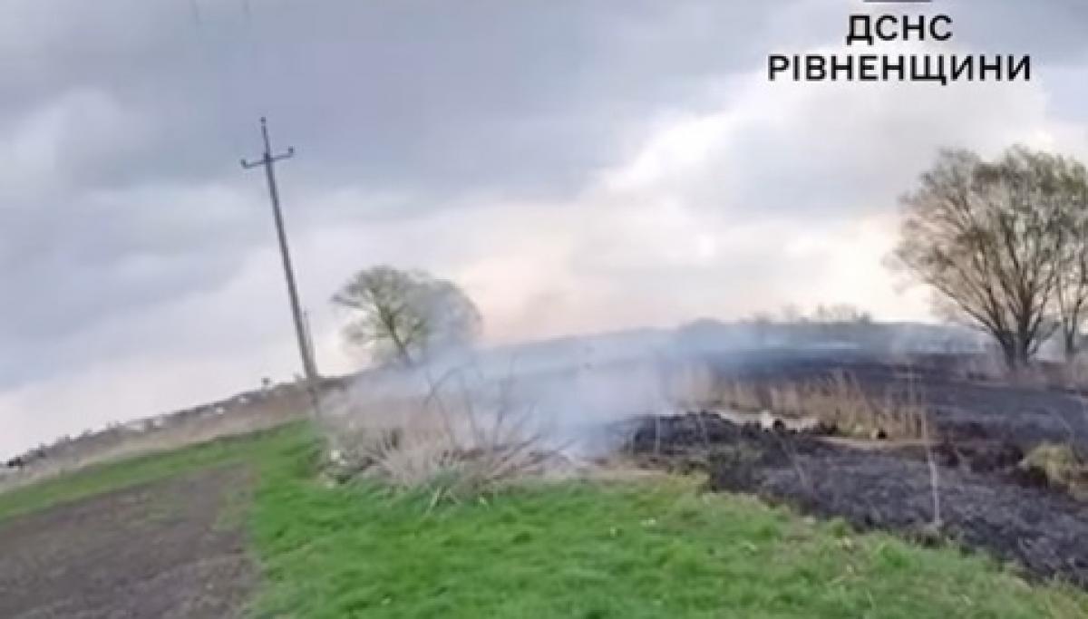 Минулої доби вогонь знищив 6,7 гектарів землі на Рівненщині (ВІДЕО)