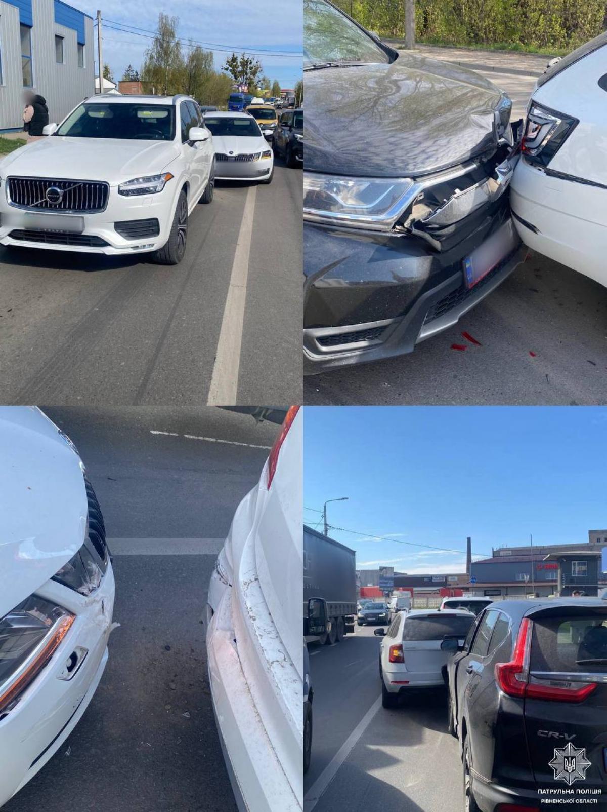 У Рівному на вулиці Князя Володимира зіткнулися три автомобілі