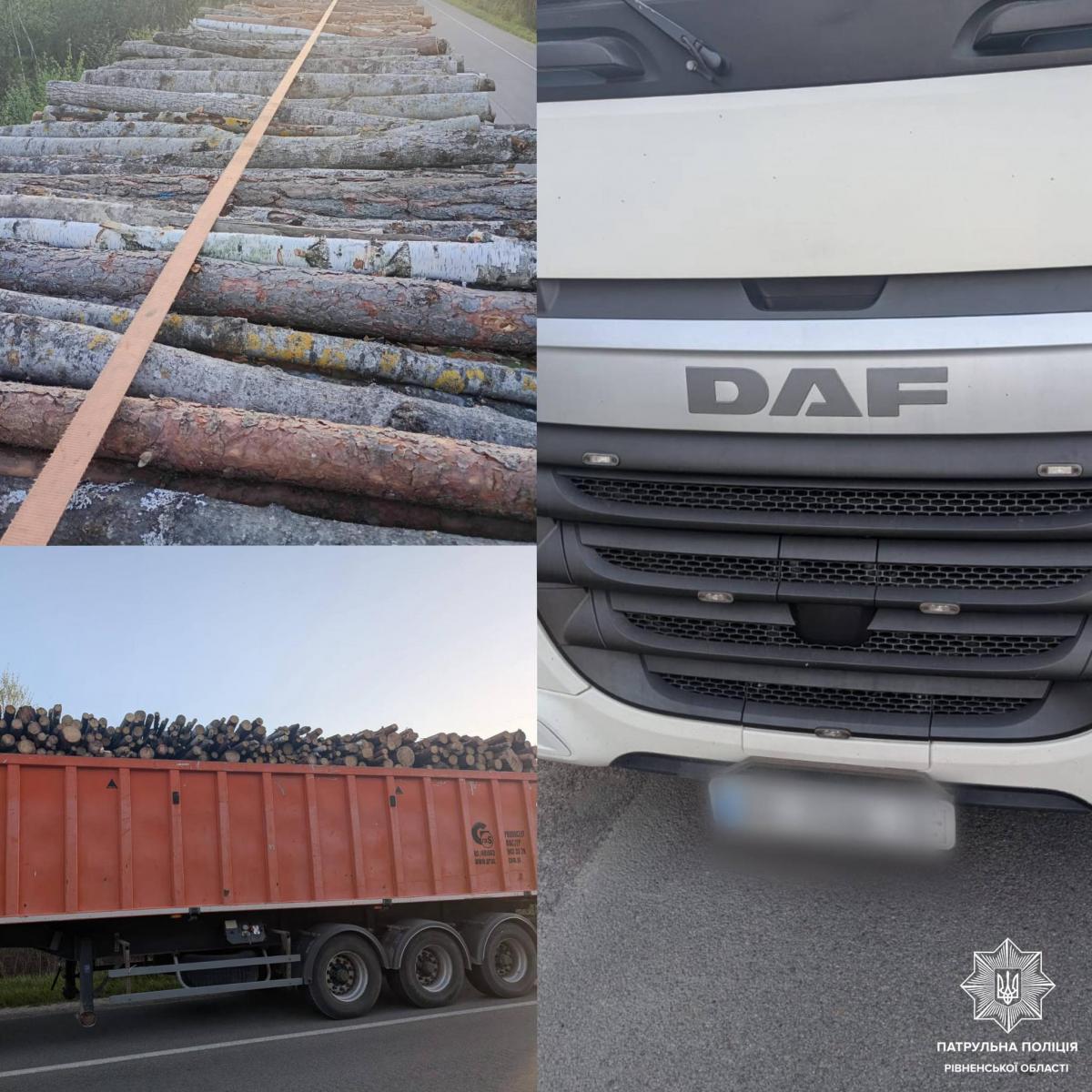 На Сарненщині зупинили вантажівку з деревиною без належних документів