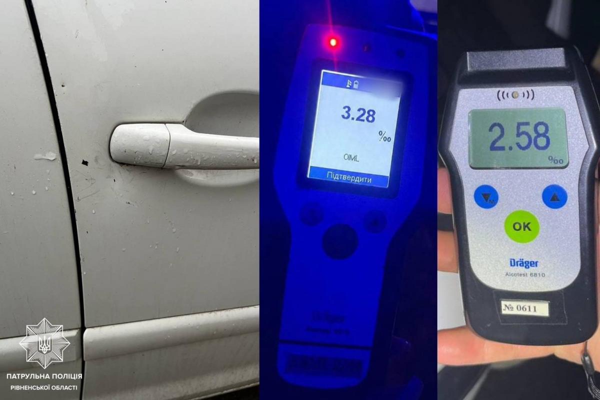 У Рівному п’яний водій Mercedes врізався у припарковане авто та намагався уникнути відповідальності