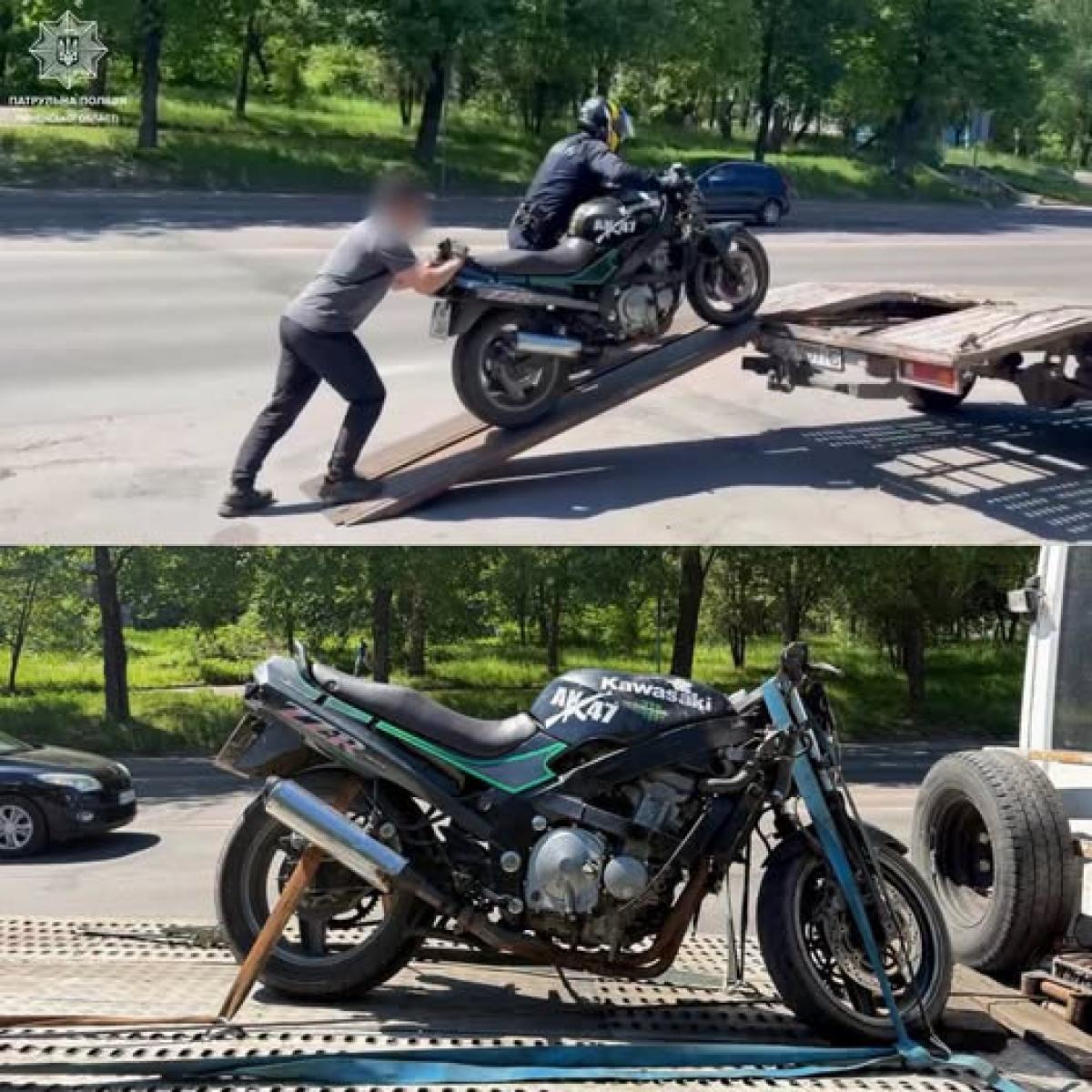 У Рівному мотопатрульні зупинили мотоцикл із пошкодженим VIN-кодом