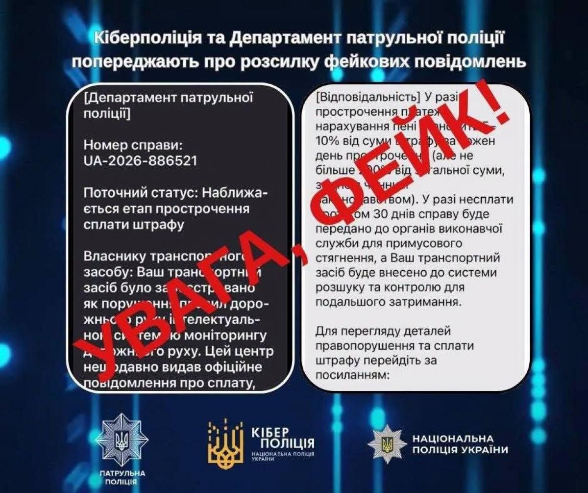 Жителів Рівненщини попереджають про нову шахрайську схему з фейковими штрафами за порушення ПДР