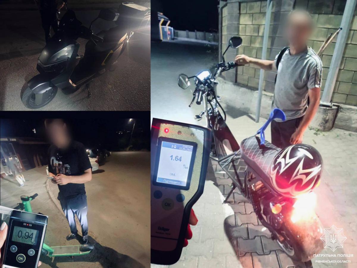 На Рівненщині патрульні виявили трьох водіїв електротранспорту з ознаками сп’яніння