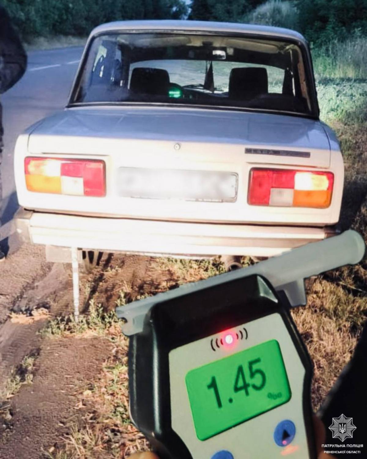 Алкотестер показав 1,45 проміле: у Рівному водій пропонував хабар поліції