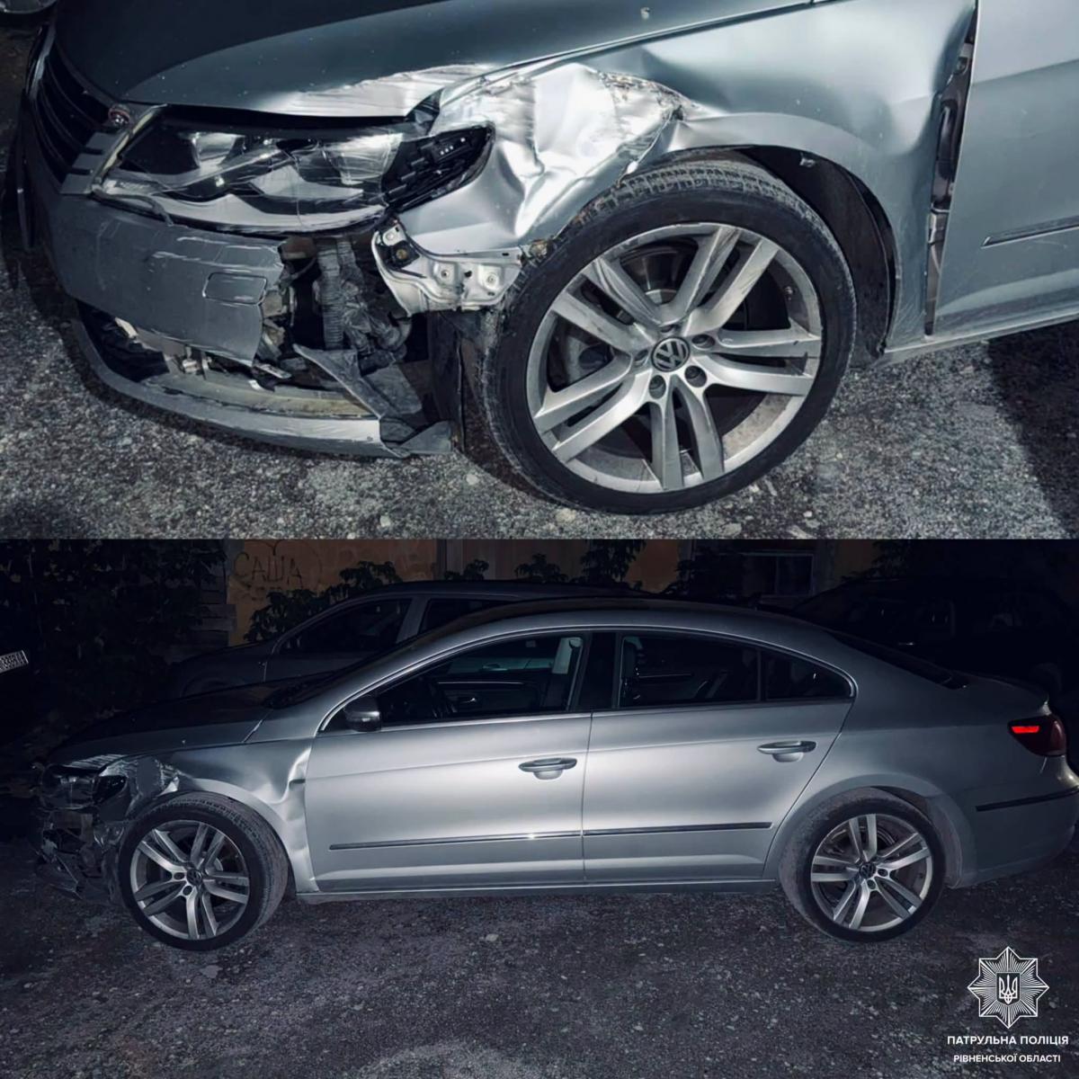У Рівному чоловік без дозволу взяв чуже авто, в’їхав в електроопору та втік з місця ДТП